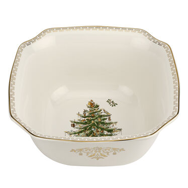 Christmas Tree Gold 10 Inch Square Bowl Christmas Tree Gold 10 Inch Square Bowl